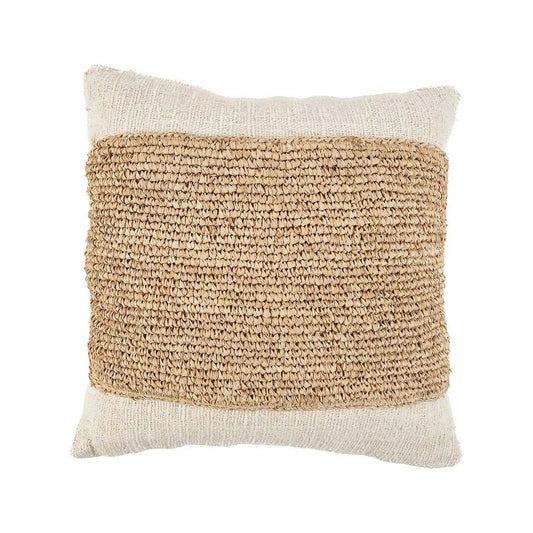 De Raffia Stempel Kussenhoes - Natuurlijk