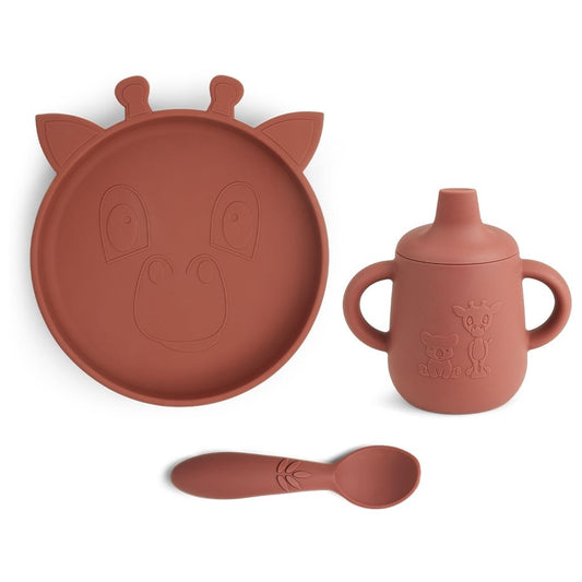 Nuuroo Elke Siliconen Dinerset 3-Pack Mahonie
