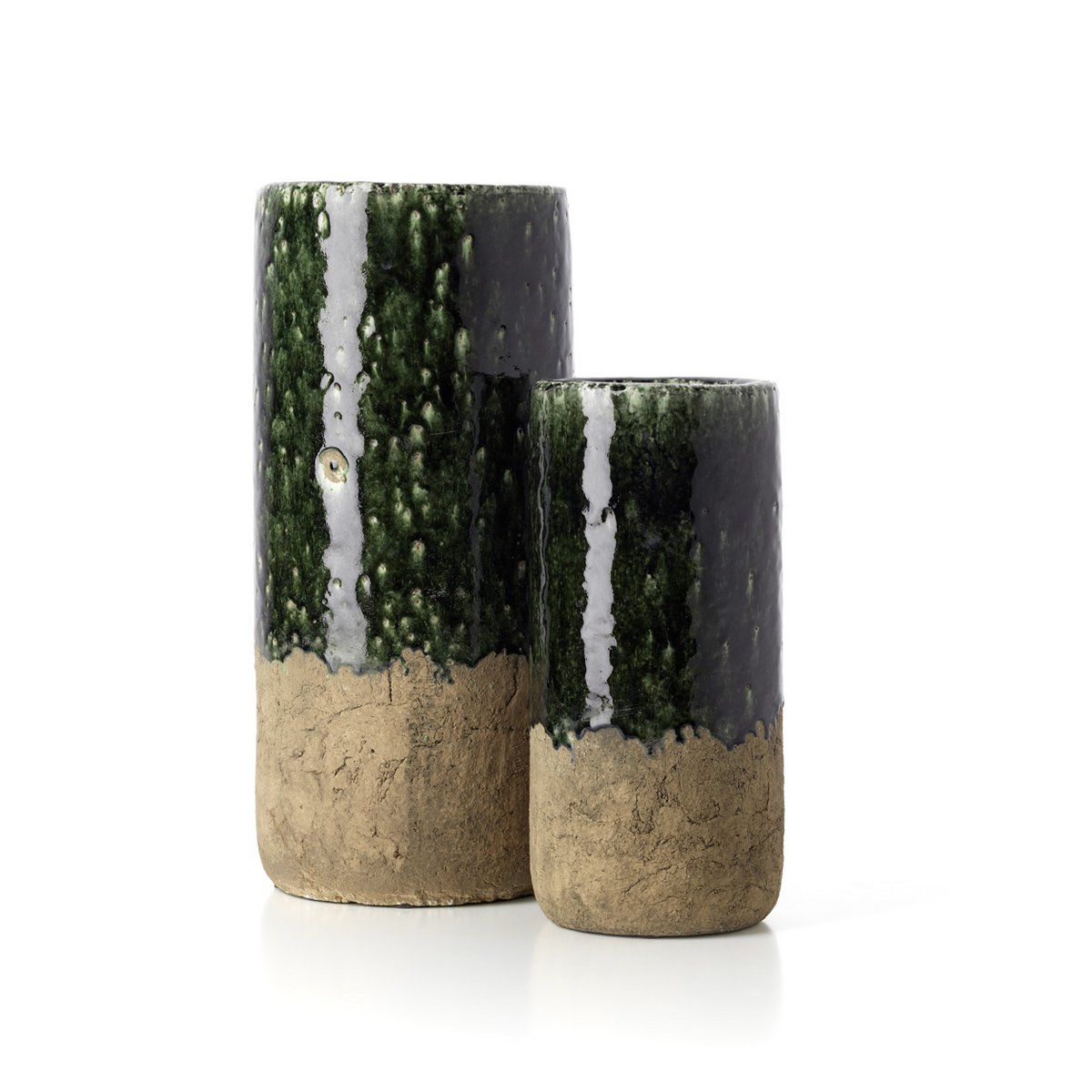 The Moss Cylinder Vase - Concrete Green - L – Bazar Bizar Living (foto 3 van 6)