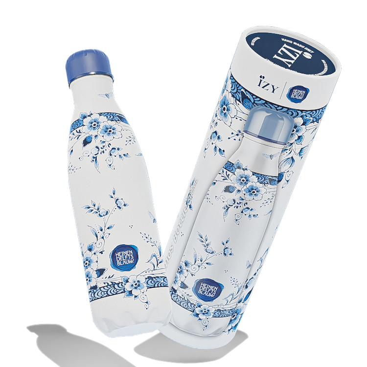 IZY Thermosfles – Heinen Delfts Blauw Faience – 500ML