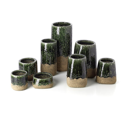 The Moss Cylinder Vase - Concrete Green - L