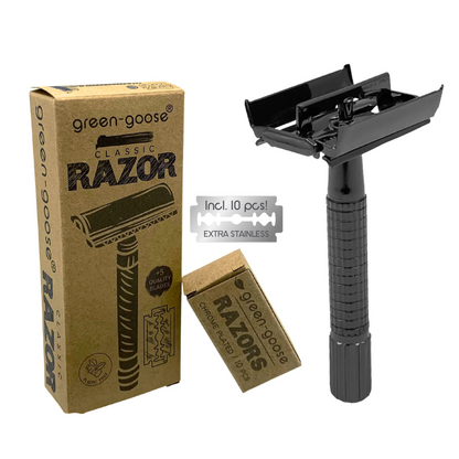 Green-Goose Klassieke Scheerset – Zwart