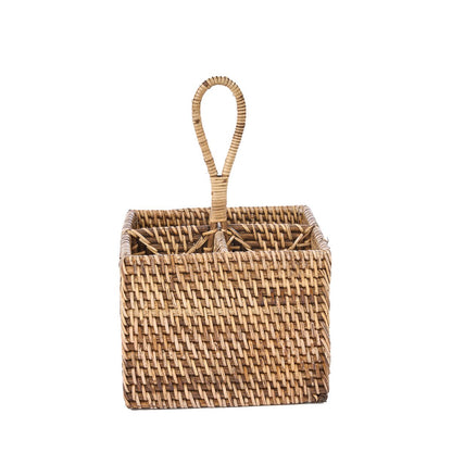 De rotan bestekbak N°4 - Natuurlijk bruin