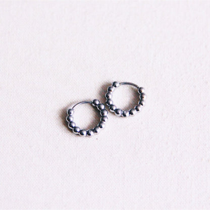RVS oorringen 10mm "balletjes" - zilver
