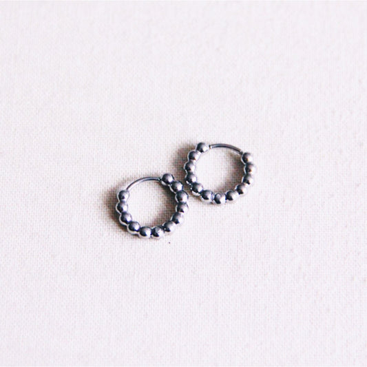 RVS oorringen 10mm "balletjes" - zilver