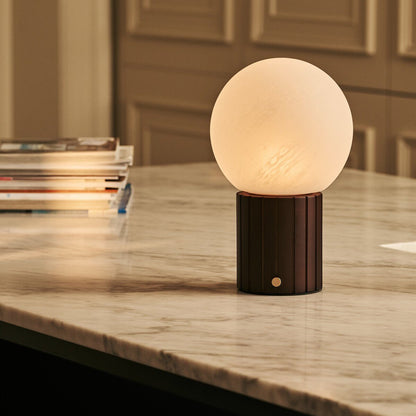 Nadine Dark Brown Rechargeable Table Lamp | 3 Light Colors, Modular Lampshade & Cordless