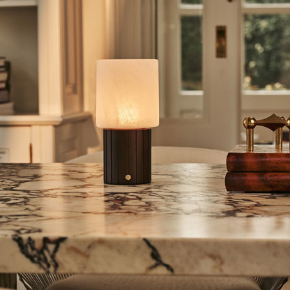 Ingmar Dark Brown Rechargeable Table Lamp | Cordless, 3 Light Colors & Dimmable