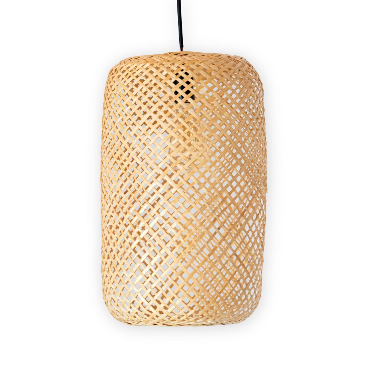 Woven Bamboo Lampshade – Handmade Pendant Lamp AGUNG (Ø 22 cm) – Soeji (foto 3 van 5)