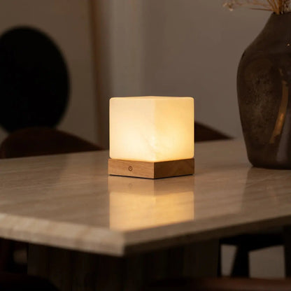 Yce Lichtbruine oplaadbare houten lamp