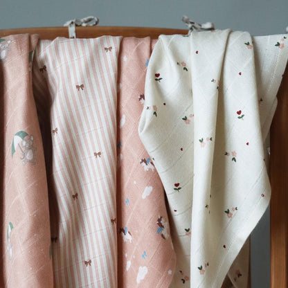 Bamboe mousseline inbakerdoeken – 2-pack – Stripe Bow