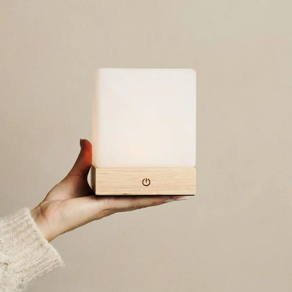 Yce Lichtbruine oplaadbare houten lamp