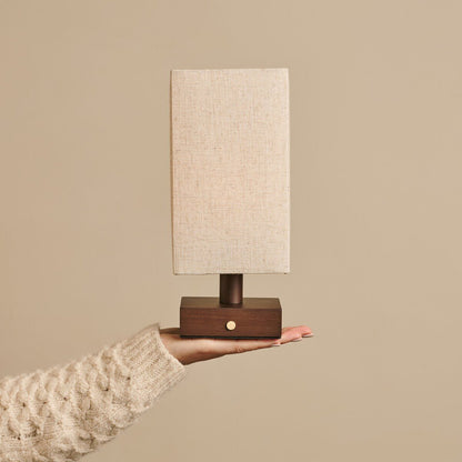 Bob Dark Brown Cordless Wooden Table Lamp | Dimmable, Rechargeable & Up 100 Hours Battery Hours