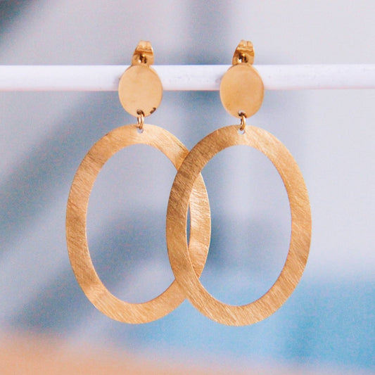 Bazou Statement Oorbel Ovale Ring