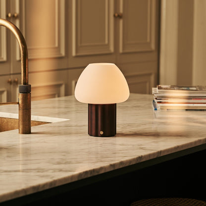 Sophie Dark Brown Rechargeable Table Lamp | Modular Lampshade, Dimmable & 3 Light Colors
