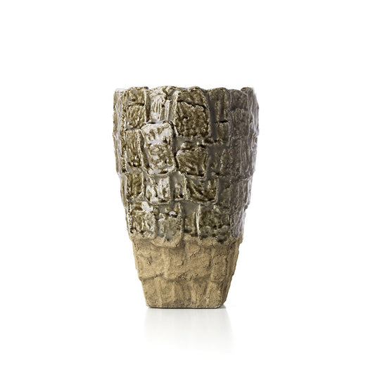 De Rock Texture Vaas - Grijze steen - L