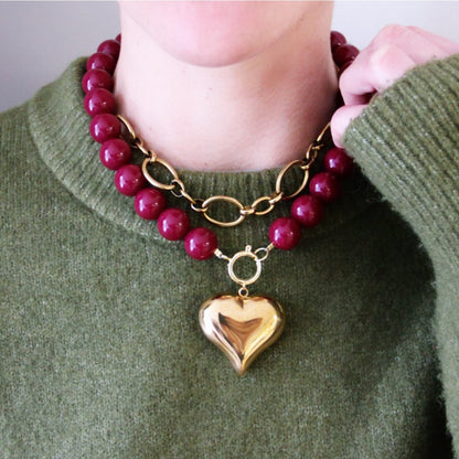 Kralenketting XXL - kers