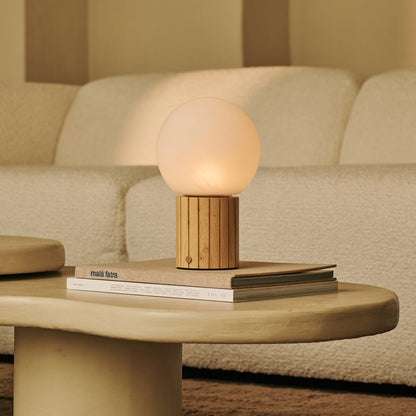 Nadine Light Brown Rechargeable Table Lamp | 3 Light Colors, Modular Lampshade & Cordless