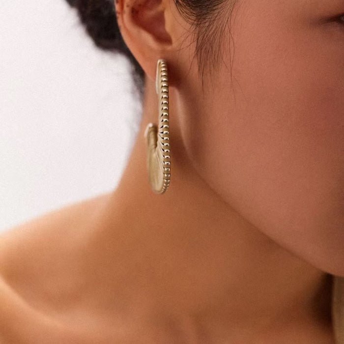 LanLivia Geweven Leather Hoops