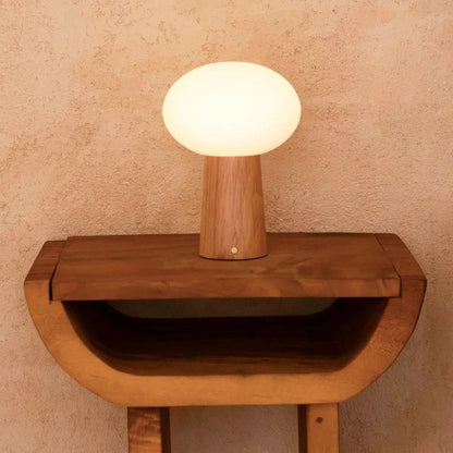 Max Lichtbruine Houten Oplaadbare Tafellamp