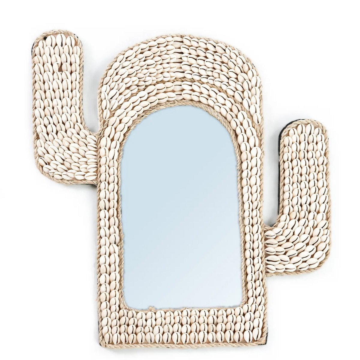 De Cactusschelpspiegel - Wit – Bazar Bizar Living