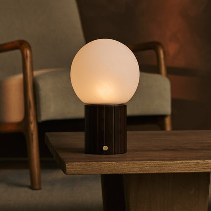 Nadine Dark Brown Rechargeable Table Lamp | 3 Light Colors, Modular Lampshade & Cordless