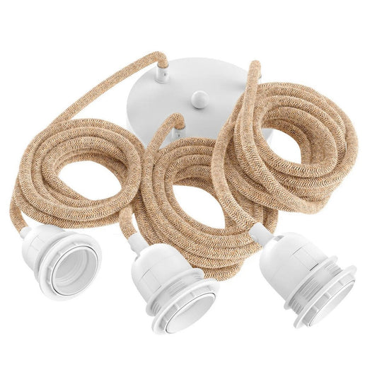 Fitting Lampen Plafond - Naturel Wit - 3 Fittingen