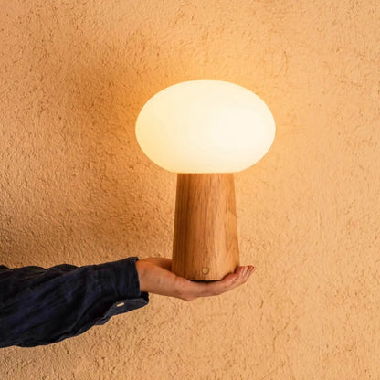 Max Lichtbruine Houten Oplaadbare Tafellamp