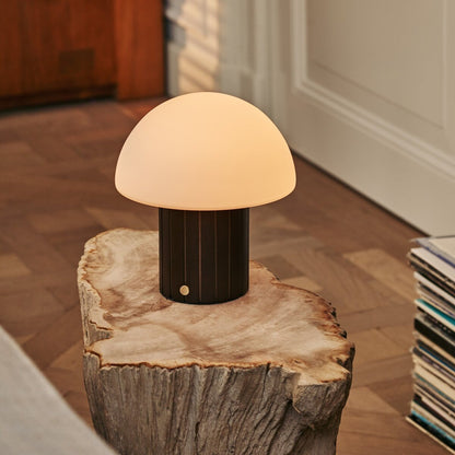 Siebe Dark Brown Rechargeable Table Lamp | Dimmable, Modular Lampshade & 3 Light Colors