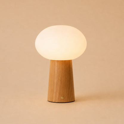 Max Lichtbruine Houten Oplaadbare Tafellamp