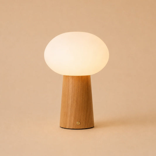Max Lichtbruine Houten Oplaadbare Tafellamp