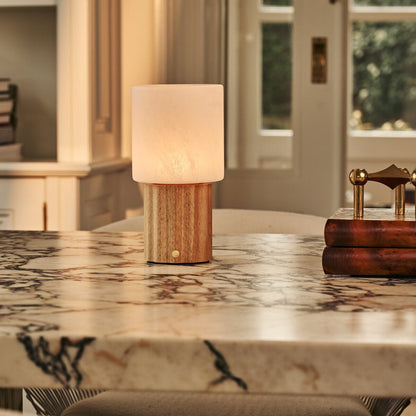 Frank Light Brown Rechargeable Table Lamp | Cordless, 3 Light Colors, Dimmable