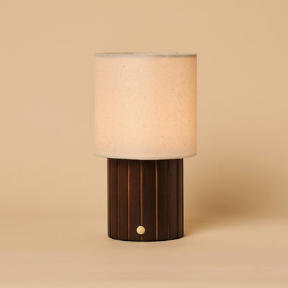 Donnée Dark Brown Rechargeable Table Lamp | Cordless, 3 Light Modes & Linen Blend