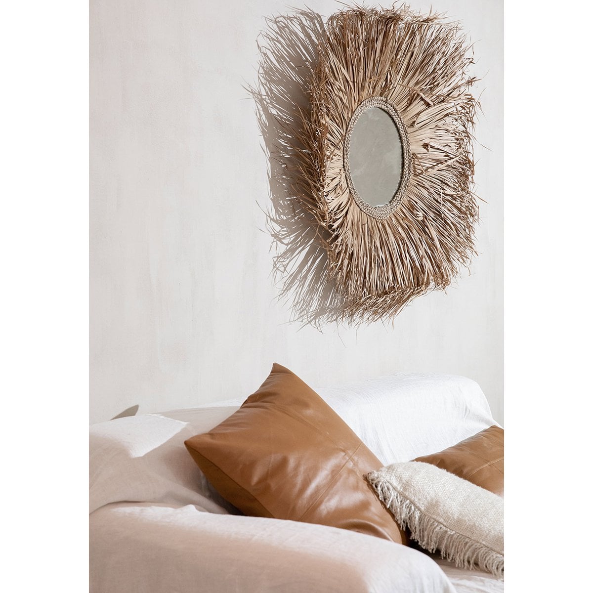The Four Panel Leren Kussenhoes - Camel - 40x40 – Bazar Bizar Living (foto 5 van 7)