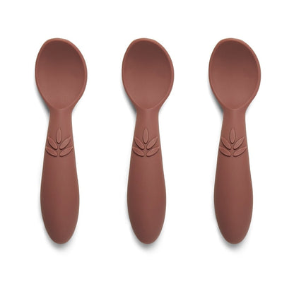 Ella Siliconen Lepel 3-Pack Mahonie
