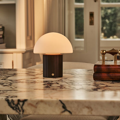 Siebe Dark Brown Rechargeable Table Lamp | Dimmable, Modular Lampshade & 3 Light Colors