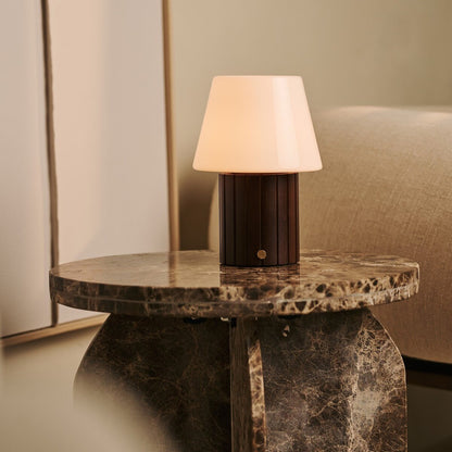 Lex Dark Brown Rechargeable Table Lamp | Stylish, Cordless & 3 Light Modes