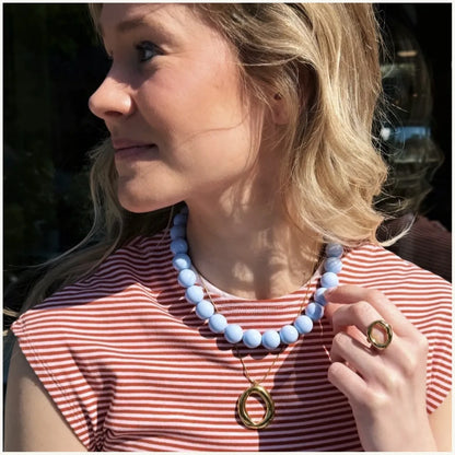 Kralenketting XXL - lichtblauw