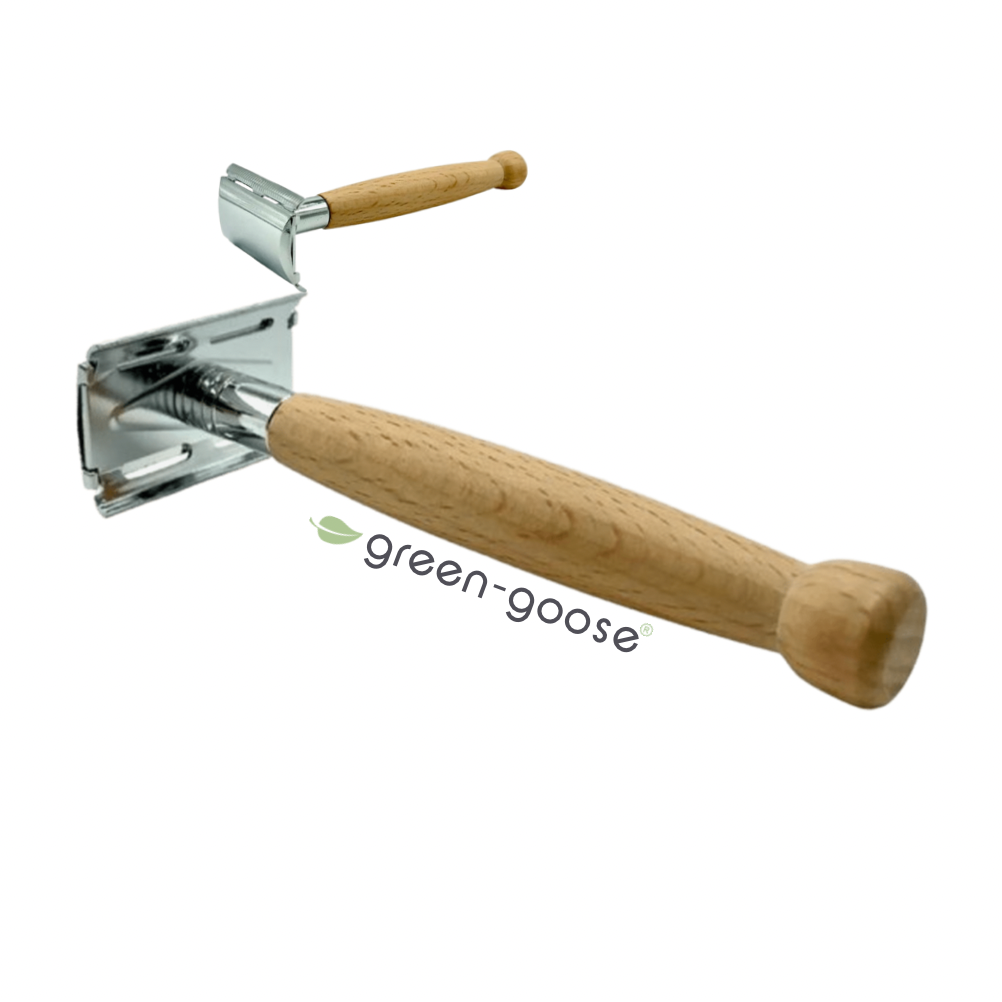 Green-Goose Klassiek Scheermes met Scheerzeep en Scheerkwast – Bamboe