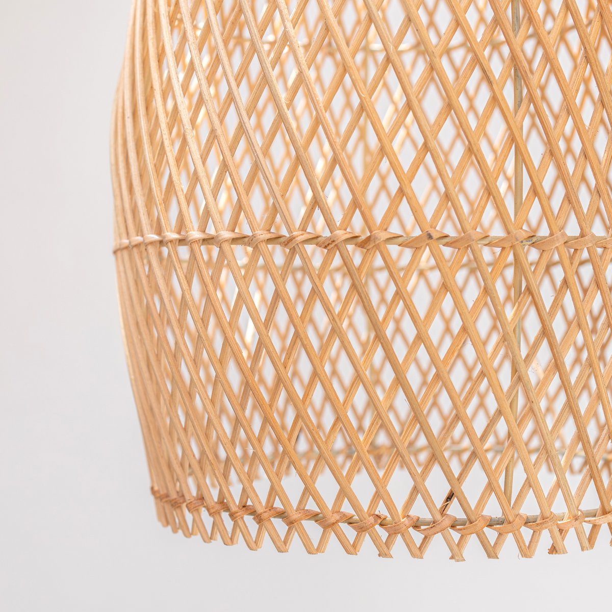 Rotan plafondlamp Boho lampenkap TABUNG – Soeji (foto 3 van 5)
