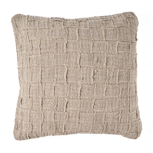 De linnen Damier kussenhoes - naturel