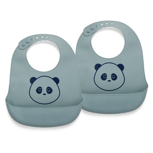 Alfie Siliconen Slabbetje 2-Pack Lood