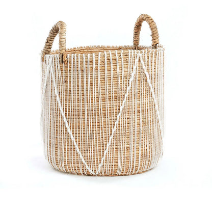 De rechte gestikte macrame -mand - m