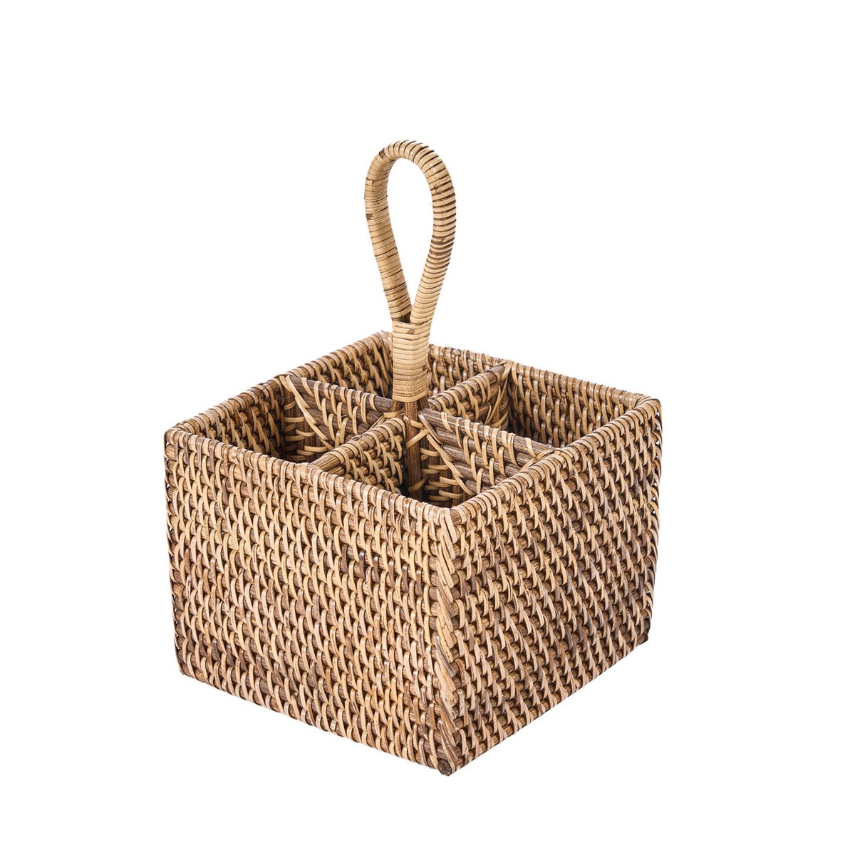 De rotan bestekbak N°4 - Natuurlijk bruin – Bazar Bizar Living
