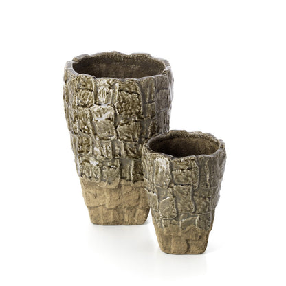 De Rock Texture Vaas - Grijze steen - S