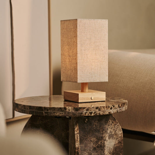 Bob Light Brown Cordless Wooden Table Lamp | Dimmable, Rechargeable & Up 100 Hours Battery Hours