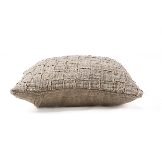 De linnen Damier kussenhoes - naturel