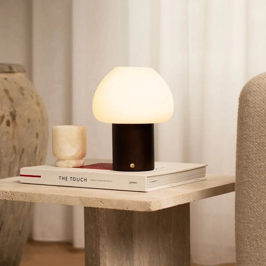 Fynn Donkerbruine Houten Oplaadbare Lamp