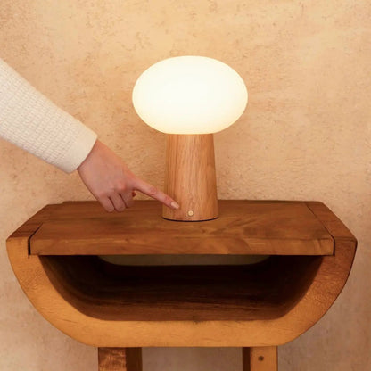 Max Lichtbruine Houten Oplaadbare Tafellamp