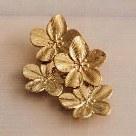 Bazou Statement Oorbel 2 Bloemen