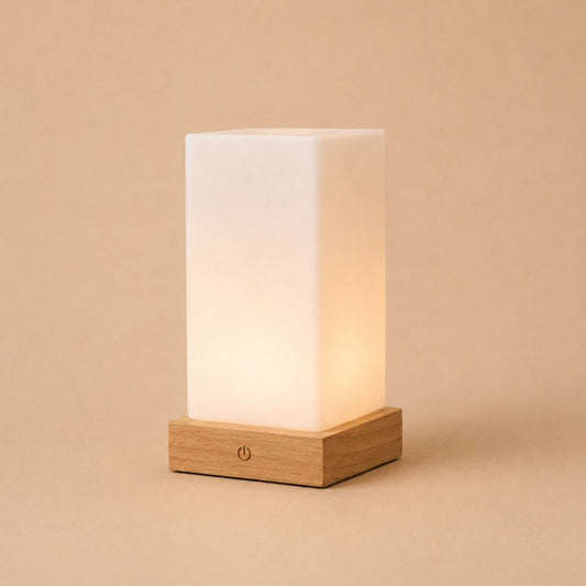 Zayn lichtbruine houten oplaadbare tafellamp